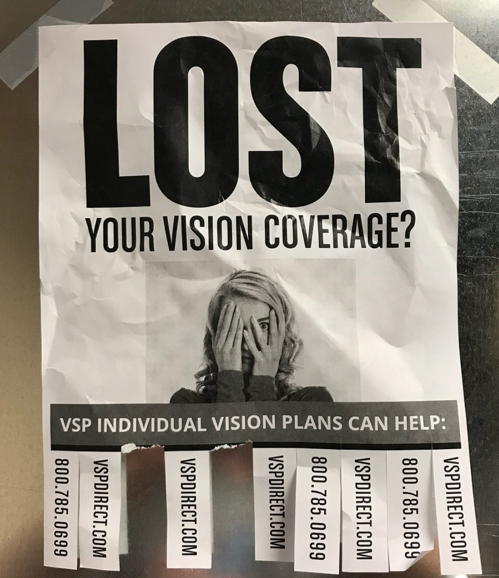 VSP poster — LOST: Your vision coverage? VSP Individual Vision Plans can help.